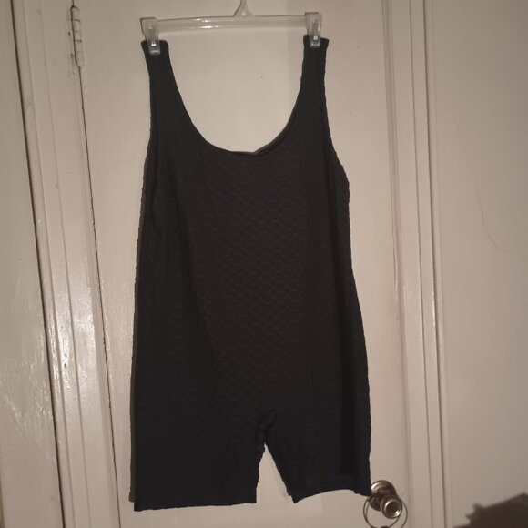 Rouge Collection Black Ribbed Body Suit Shorts With Upper Tank Size 3X - Picture 9 of 9